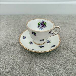Floral Teacup and Saucer Set sweet violets